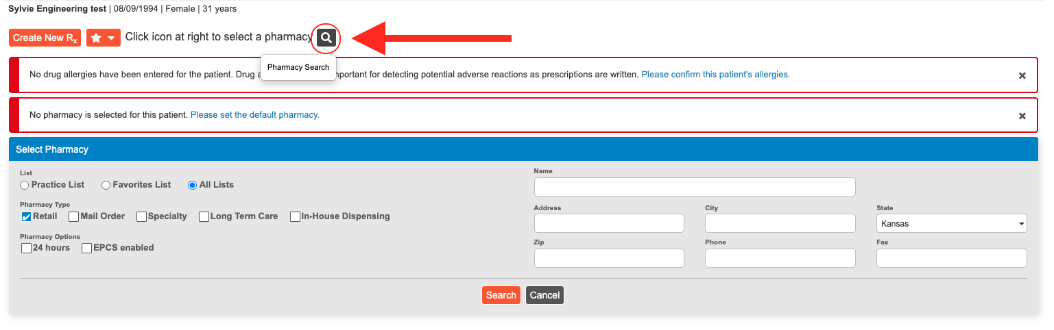 Adding and editing pharmacy information in DrFirst – Rula NP